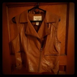 Faux leather vest